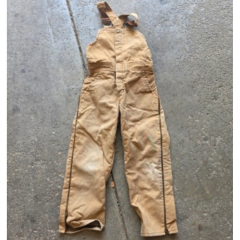 Walls Insulated Bib Overalls Tan Duck Canvas Youth Size 12 Regular